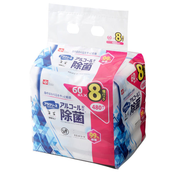 ウェットシート 激落ちくん アルコール 除菌シート 60枚入 8個セット -1