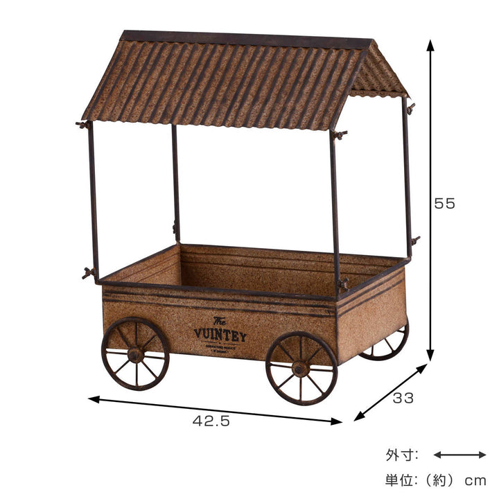 フラワースタンド ヴィンティー ルーフワゴン -3