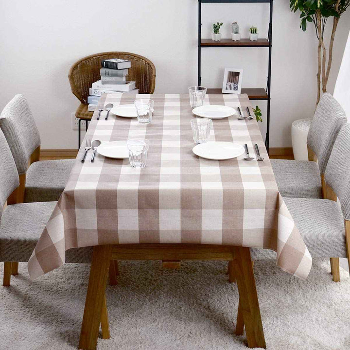 テーブルクロス チェック 120cm×150cm 抗ウイルス 抗菌 撥水加工 -12