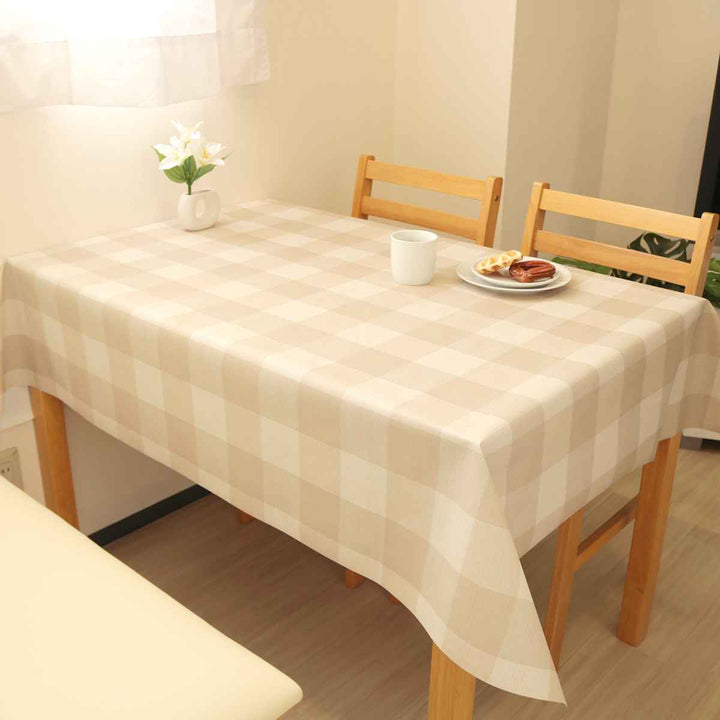 テーブルクロス チェック 120cm×150cm 抗ウイルス 抗菌 撥水加工 -18