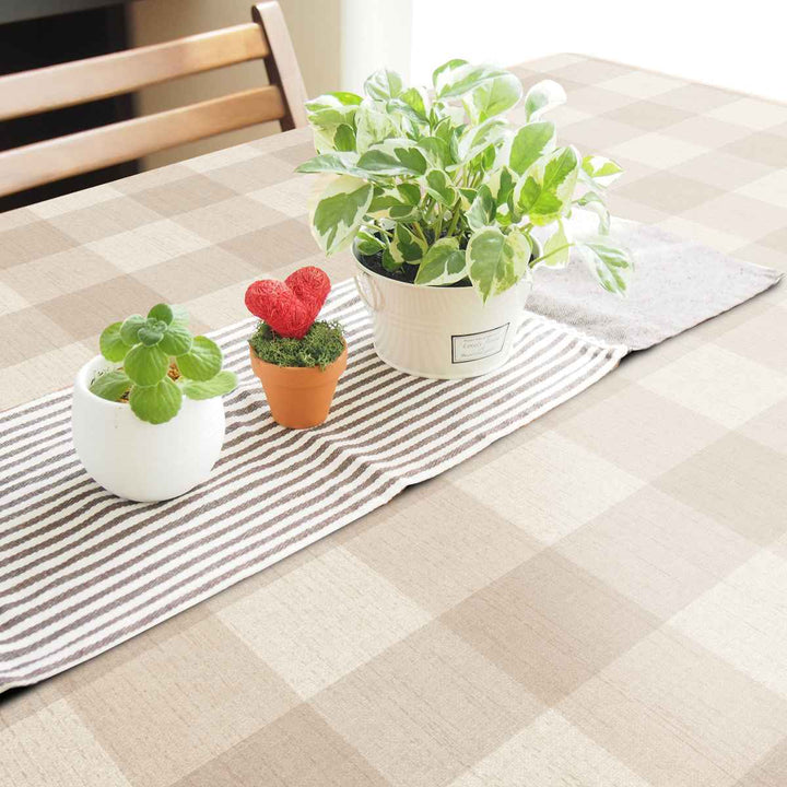 テーブルクロス チェック 120cm×150cm 抗ウイルス 抗菌 撥水加工 -20