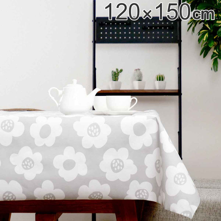 テーブルクロス 花柄 120cm×150cm 抗ウイルス 抗菌 撥水加工 -2