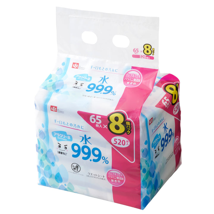 ウェットシート 激落ちくん アラクリーネ 水 99.9％ 65枚入 8個セット -3
