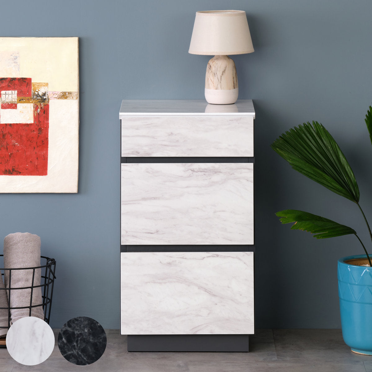 チェスト 3段 大理石調 スタイリッシュデザイン 幅40cm – ハウジー