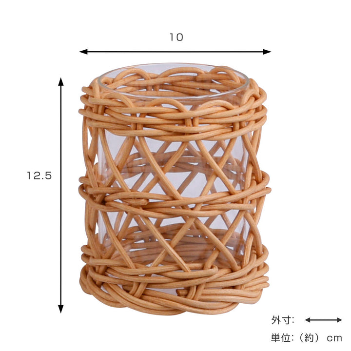 花瓶 ラタンガラスベース Sサイズ ガラス -4