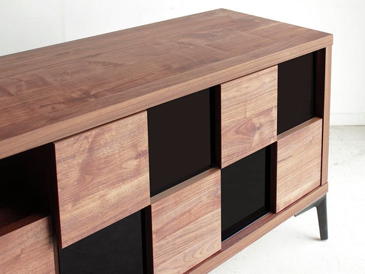 テレビ台 ローボード 和モダンデザイン 強化ガラス 格子風 幅140cm -13