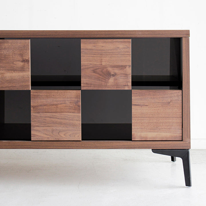 テレビ台 ローボード 和モダンデザイン 強化ガラス 格子風 幅140cm -14