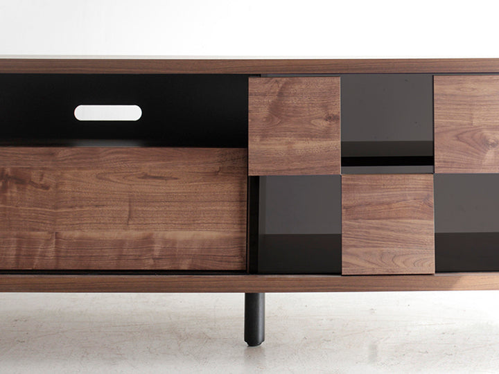 テレビ台 ローボード 和モダンデザイン 強化ガラス 格子風 幅140cm -15