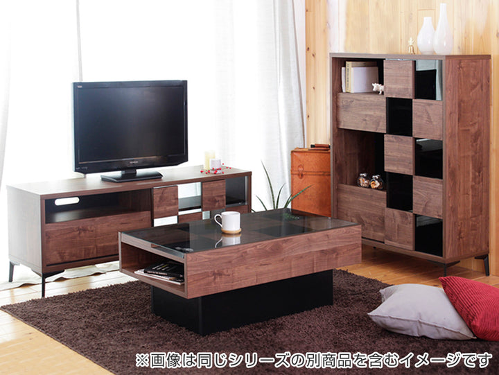 テレビ台 ローボード 和モダンデザイン 強化ガラス 格子風 幅140cm -17