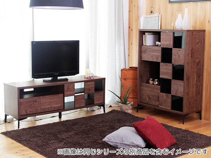 テレビ台 ローボード 和モダンデザイン 強化ガラス 格子風 幅140cm -18