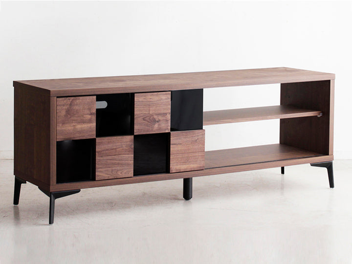 テレビ台 ローボード 和モダンデザイン 強化ガラス 格子風 幅140cm -6