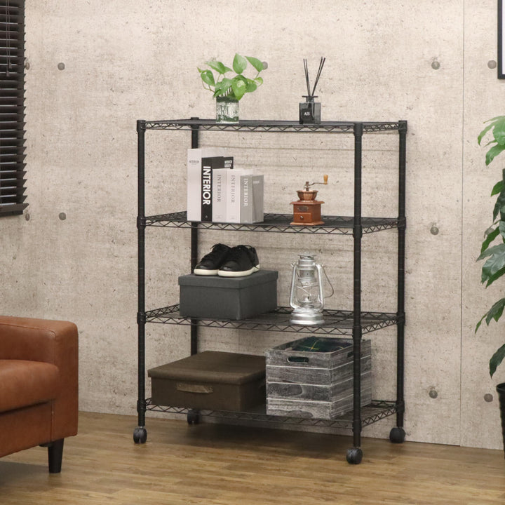 スチールラック 4段 ヴィンテージ調 NERO 幅90cm -9
