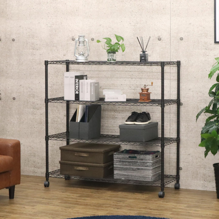 スチールラック 4段 ヴィンテージ調 NERO 幅120cm -9