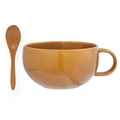 スープカップ スプーンセット 500ml 匙屋のうつわ 陶磁器 天然木 -1