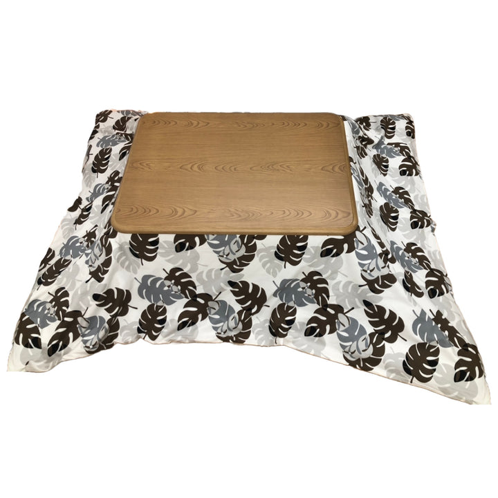 こたつ布団カバー 185×185cm 正方形 綿100％ 日本製 モンステラ -1