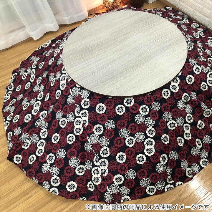 こたつ布団カバー 200×200cm 花ぐるま 正方形 綿100％ 日本製 -5