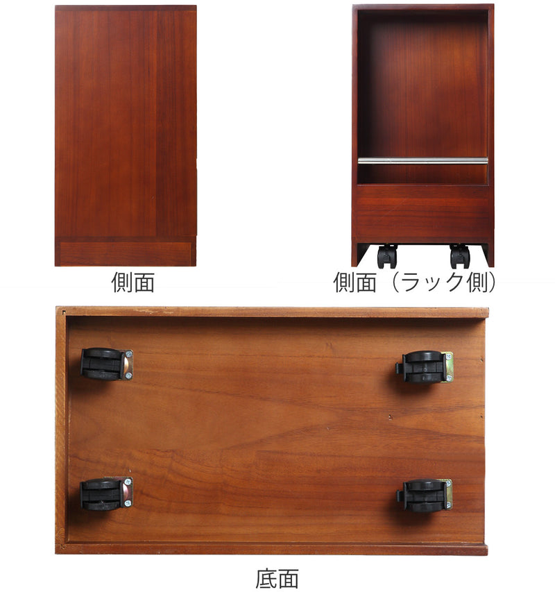 サイドテーブル 幅47cm 木製 ソファサイドワゴン 軽量 -5