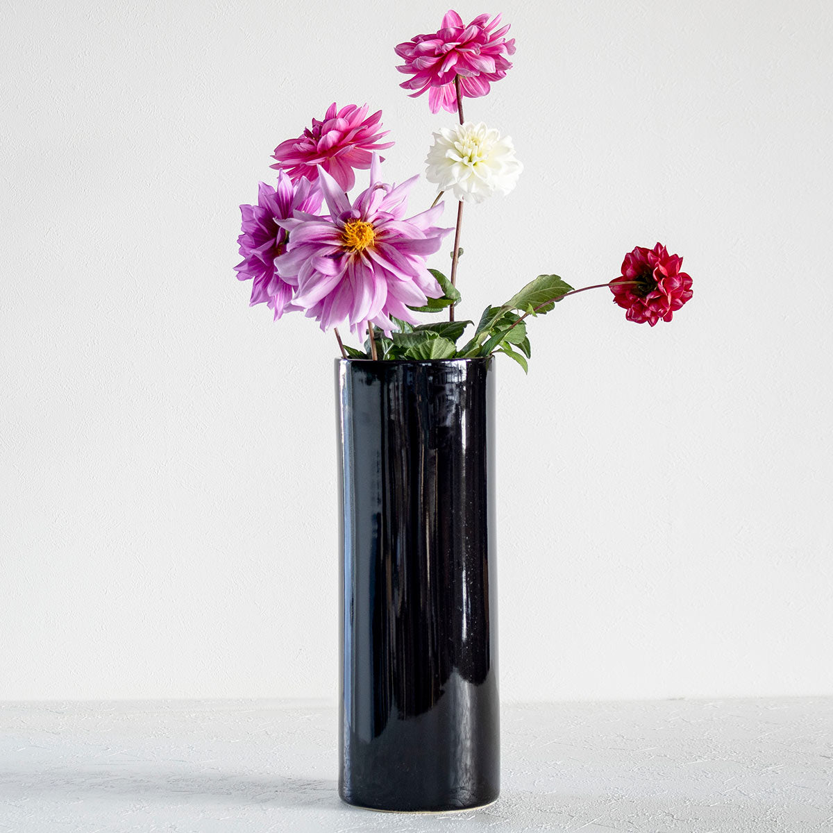 花瓶 モノトーンフラワーベース 陶器 直径10.5×高さ30cm – ハウジー