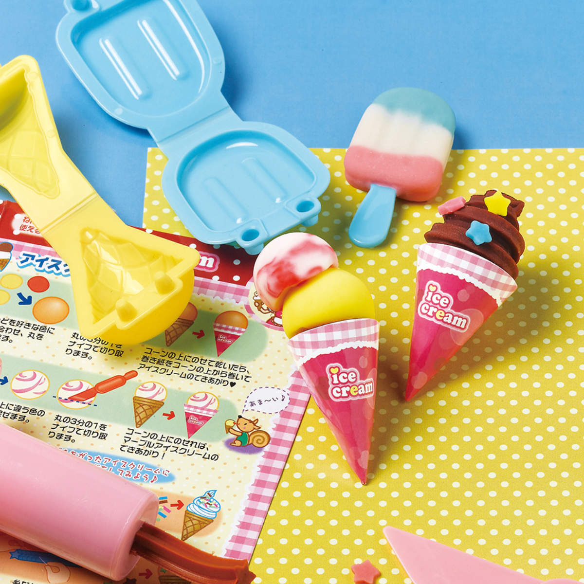 ねんど アイスクリーム屋さんセット 4色入 おもちゃ – ハウジー