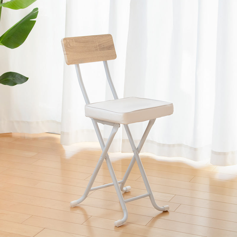 折りたたみ椅子 ヴィンテージクッションチェア 木目調 完成品 座面高47.5cm -20