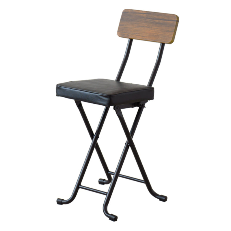 折りたたみ椅子 ヴィンテージクッションチェア 木目調 完成品 座面高47.5cm
