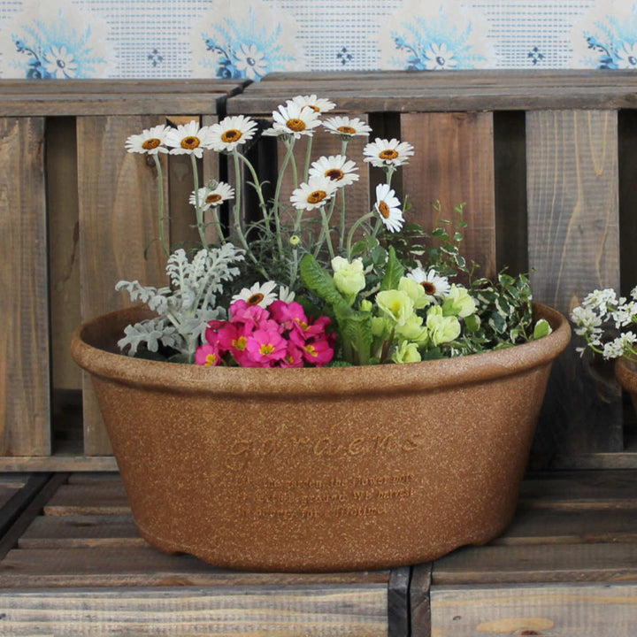 プランター エコプランター浅型 直径36.3cm 木粉入り -6