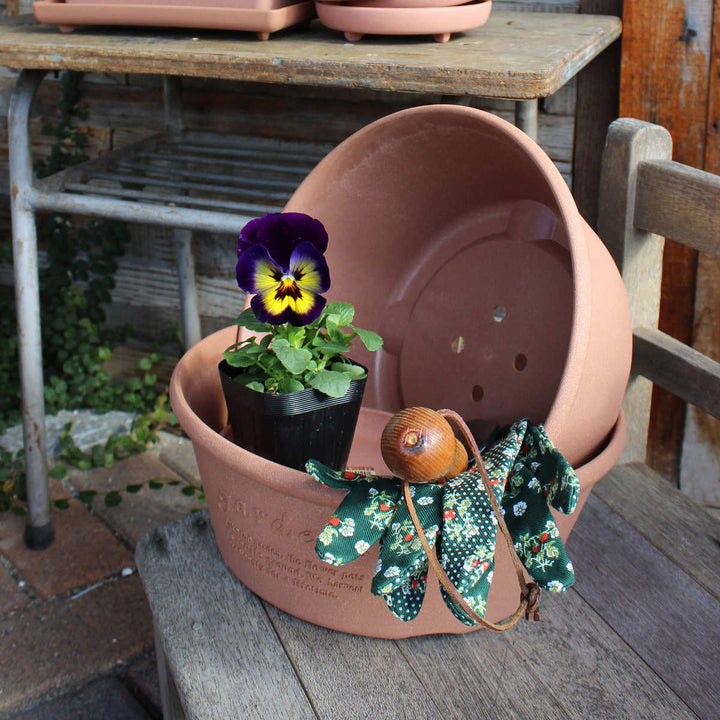 プランター エコプランター浅型 直径36.3cm 木粉入り -8