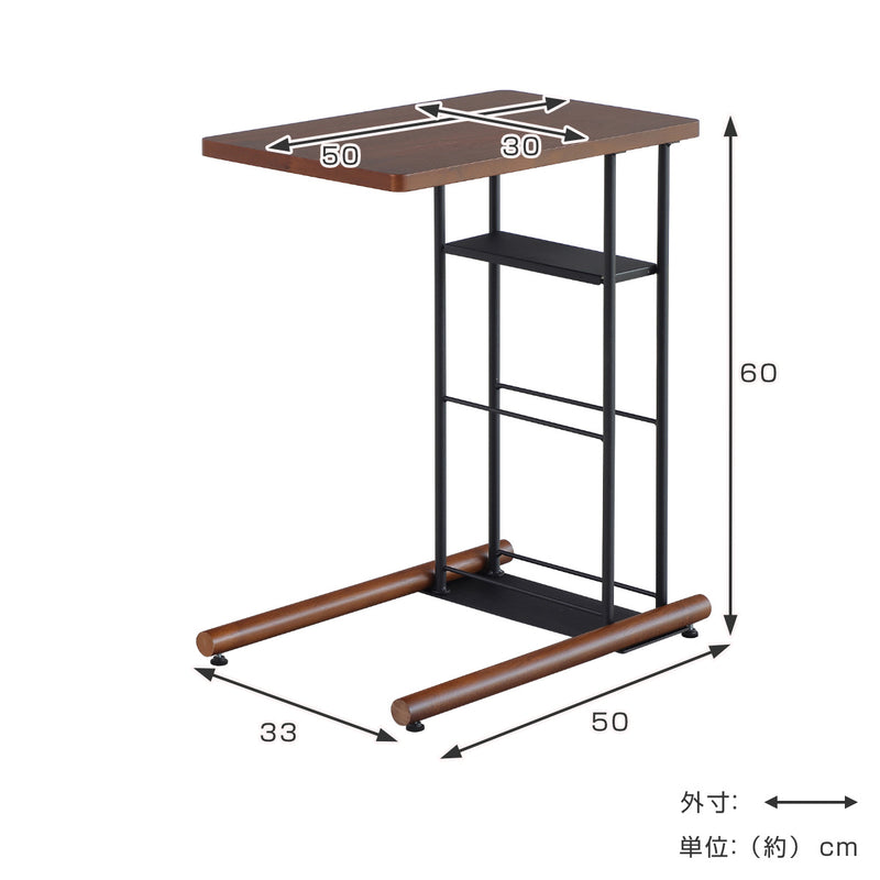 サイドテーブル 高さ60cm アルフ 木製 -4