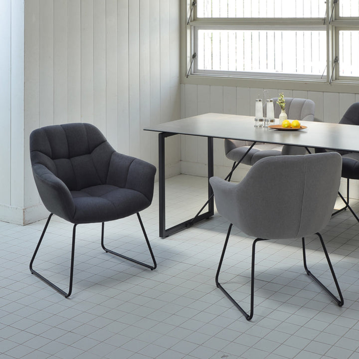 ダイニングチェア 肘付き 座面高45cm ラティス -2