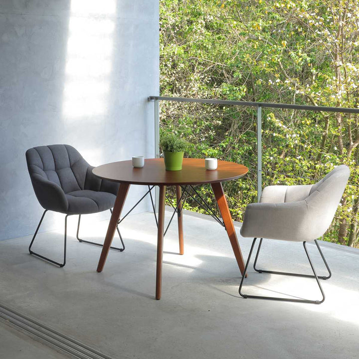 ダイニングチェア 肘付き 座面高45cm ラティス -12