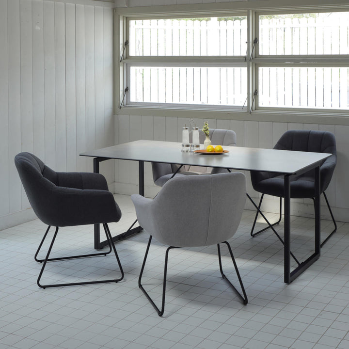 ダイニングチェア 肘付き 座面高45cm ラティス -13