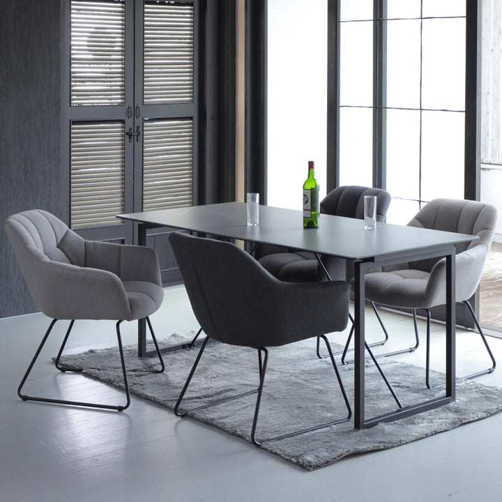 ダイニングチェア 肘付き 座面高45cm ラティス -14