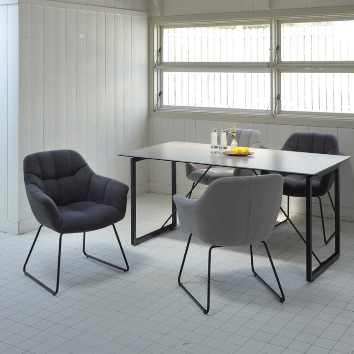 ダイニングチェア 肘付き 座面高45cm ラティス -15