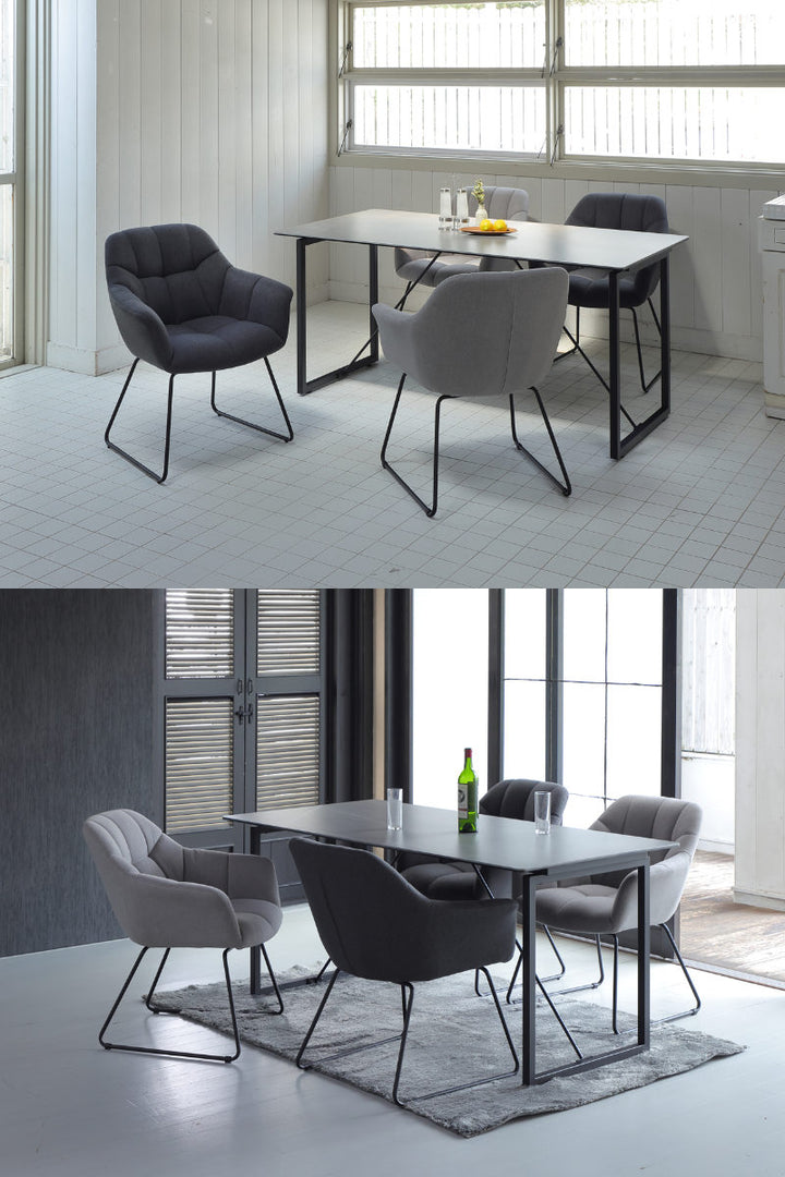 ダイニングチェア 肘付き 座面高45cm ラティス -10