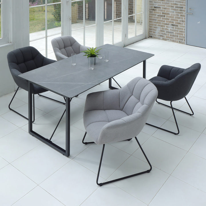 ダイニングチェア 肘付き 座面高45cm ラティス -11