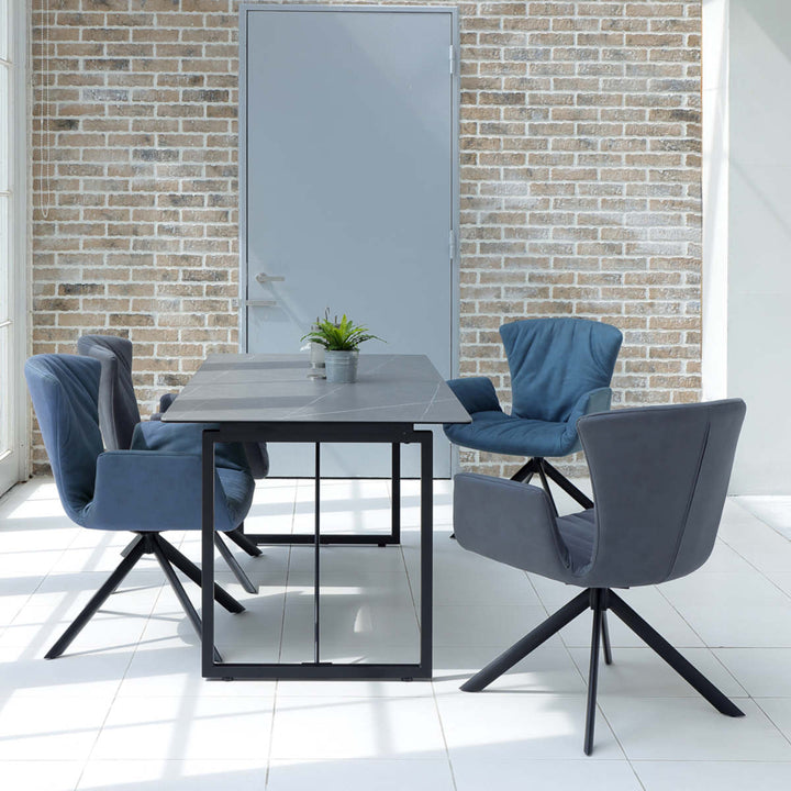 ダイニングチェア 座面高43cm 回転 スクープ -13