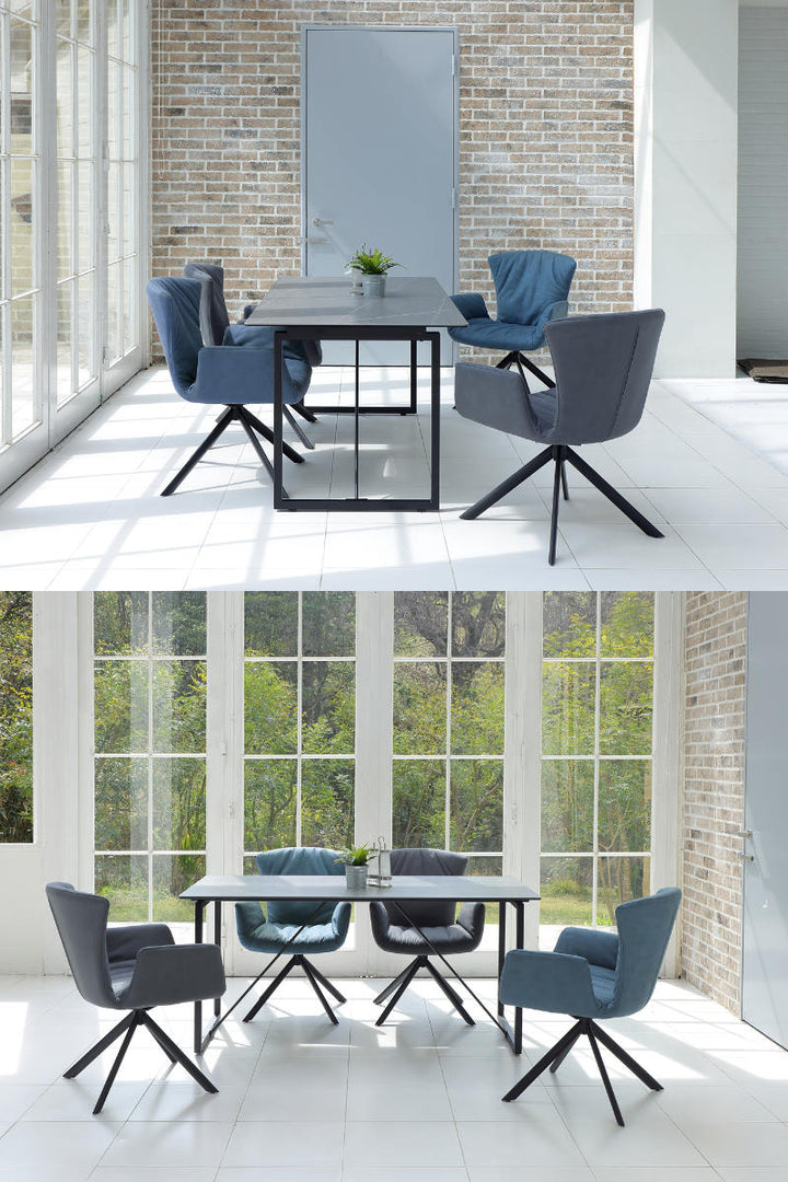 ダイニングチェア 座面高43cm 回転 スクープ -10