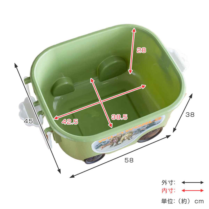 おもちゃ箱 ジュラシック・ワールド 窓付きおもちゃ箱 キャスター -5