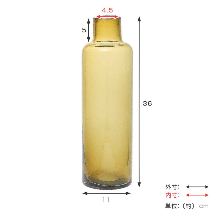 花瓶 DGボトルベース ガラス 直径11x高さ36cm -5