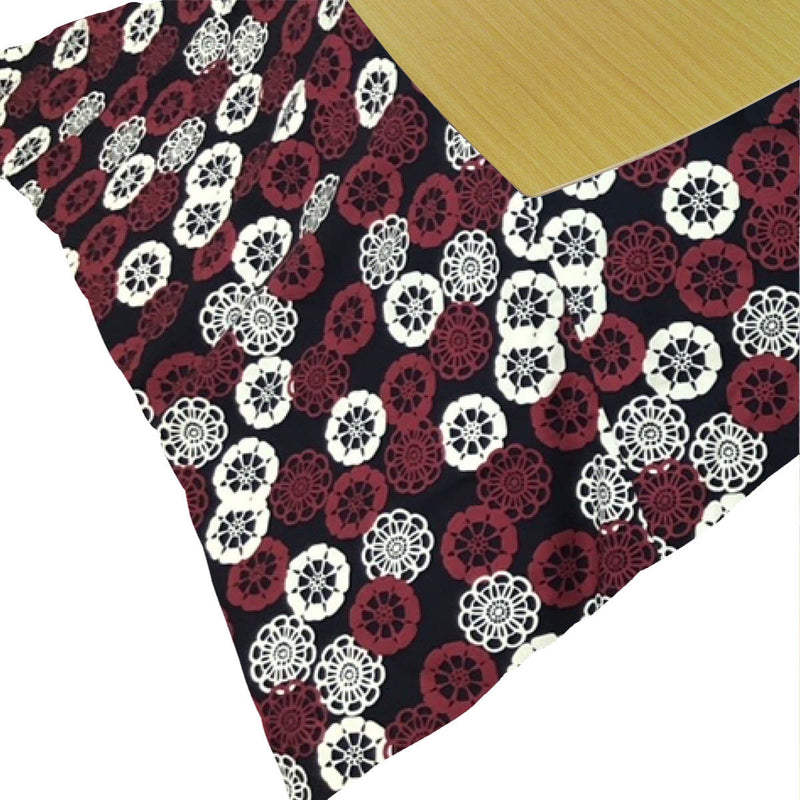 こたつ布団カバー 185×235cm 長方形 花ぐるま 綿100％ 日本製 -1
