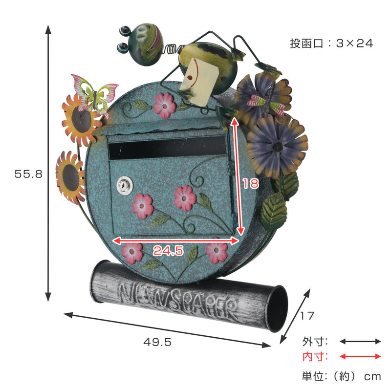 カエルの壁掛けポスト