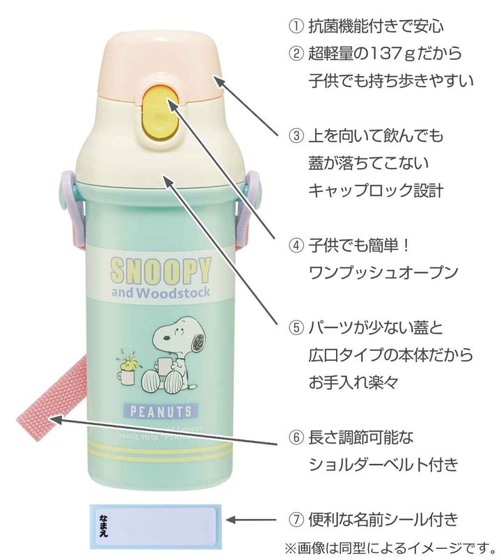 水筒 直飲み プラスチック 大容量 480ml 食洗機対応 キャラクター -3