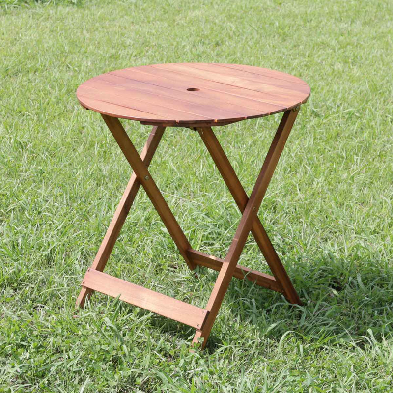 ガーデンテーブル ラウンドテーブル 直径68.5cm 木製 -2