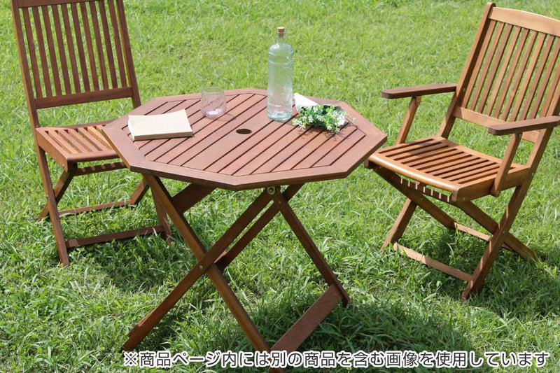 ガーデンテーブル 八角テーブル 幅90cm 木製 -6