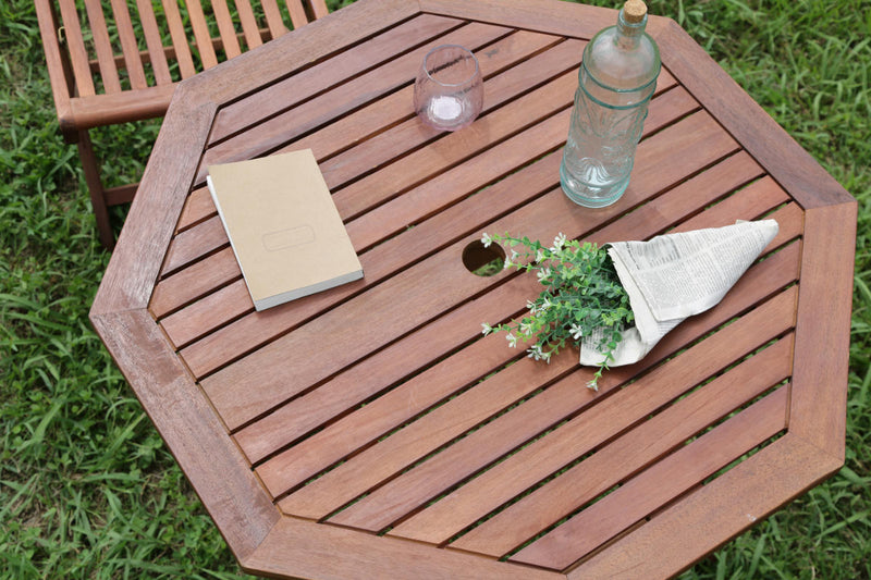 ガーデンテーブル 八角テーブル 幅90cm 木製 -11
