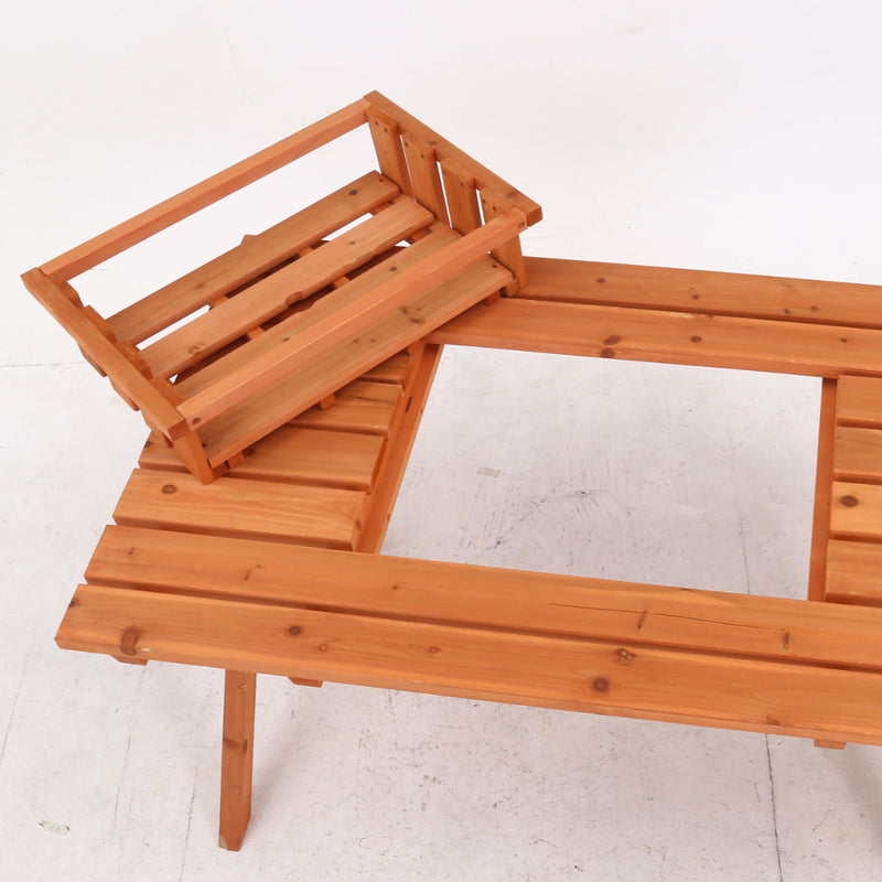 ガーデンテーブル 3点セット 杉材 BBQテーブル＆ベンチセット コンロスペース付 木製