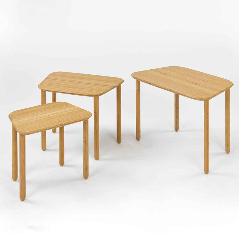 ネストテーブル 3個セット 幅45～65 竹製 -5