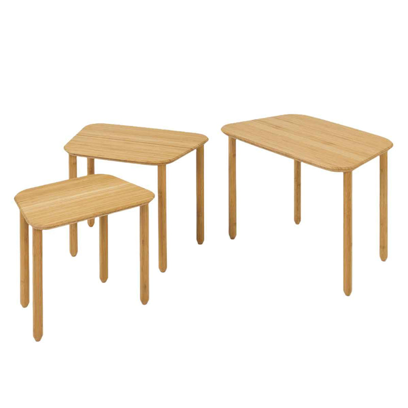 ネストテーブル 3個セット 幅45～65 竹製 -1