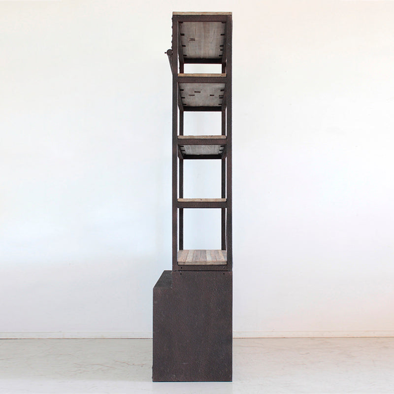 ラダーシェルフ インダストリアル調 古材 錆フレーム はしご付 幅105cm -20