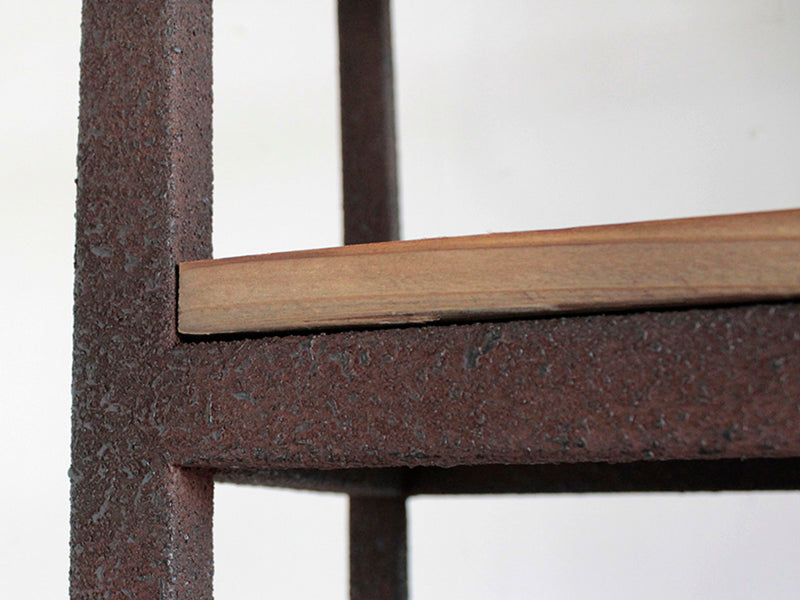 ラダーシェルフ インダストリアル調 古材 錆フレーム はしご付 幅105cm -7